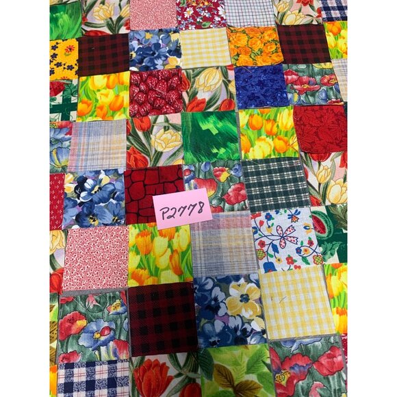 110 Precut 2" Cotton Squares Multi-Color Floral & Plaid Quilting Sew Fabric - Picture 6 of 6